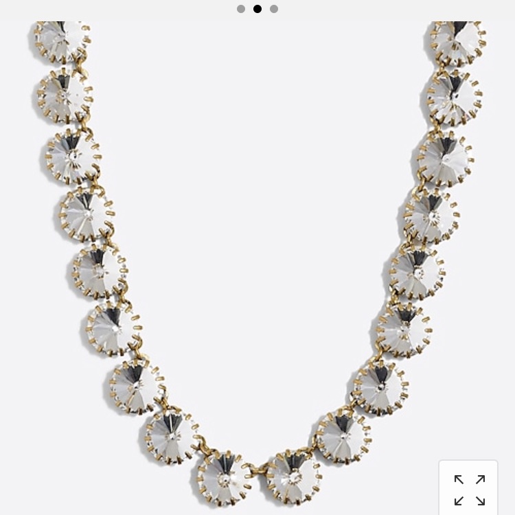 Brass-Plated Crystal Necklace